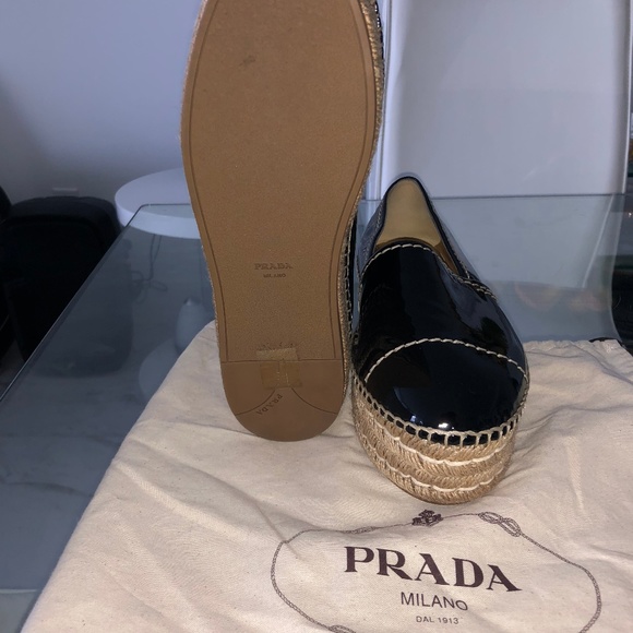 Original PRADA Leather Platform Espadrilles - Picture 5 of 7